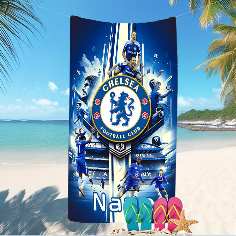 Customizable personalized beach towels Chelsea F.C themed designs.Suitable for the beach, yoga, sports;ideal as beach accessories