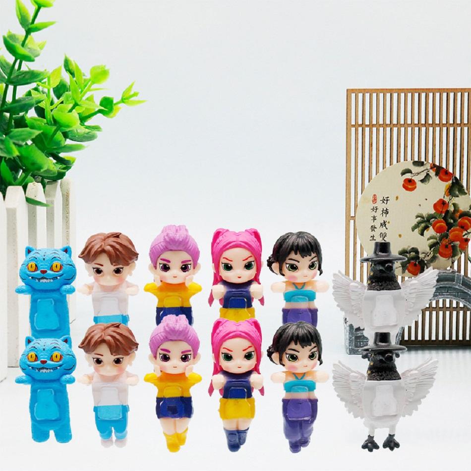 12 шт./стиль K-pop Охота на демонов Аниме Фигурки Случайная серия Blind Box Украшения ПВХ Модель Куклы Игрушка Для Детских Рождественских Подарков