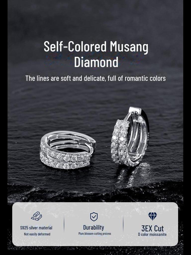 Серьги из стерлингового серебра и платины с муассанитом: Женские роскошные, невыцветающие, ультра-блестящие серьги в стиле бриллиантов