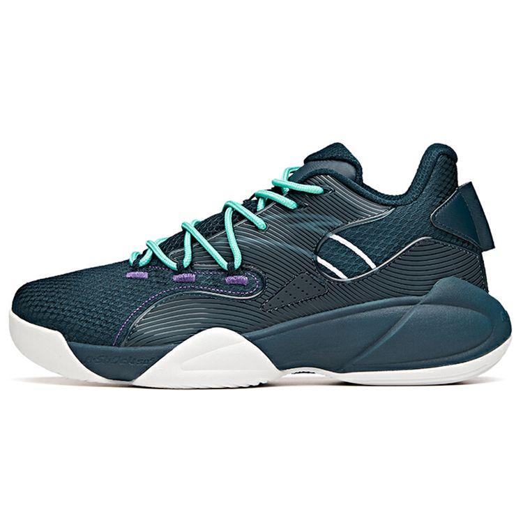 Anta Shock Absorbing Non-Slip Wear-Resistant Breathable Low-Top Basketball Shoes Men Sneaker Blue Green 112111609-1