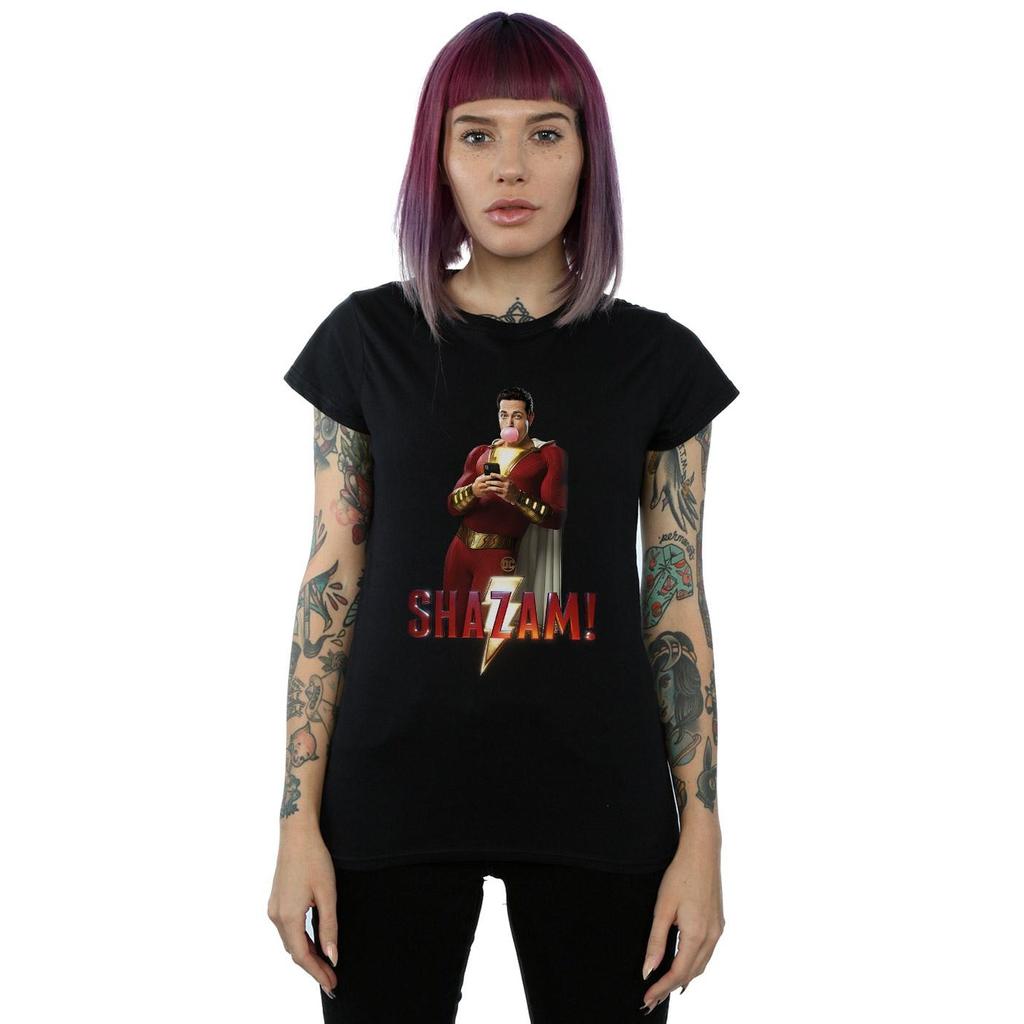 DC Comics Womens/Ladies Shazam Bubble Gum Cotton T-Shirt