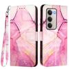 For Xiaomi Redmi 15 4G (EU) (171mm) Case with Strap Marble Pattern Leather Phone Cover Card Holder