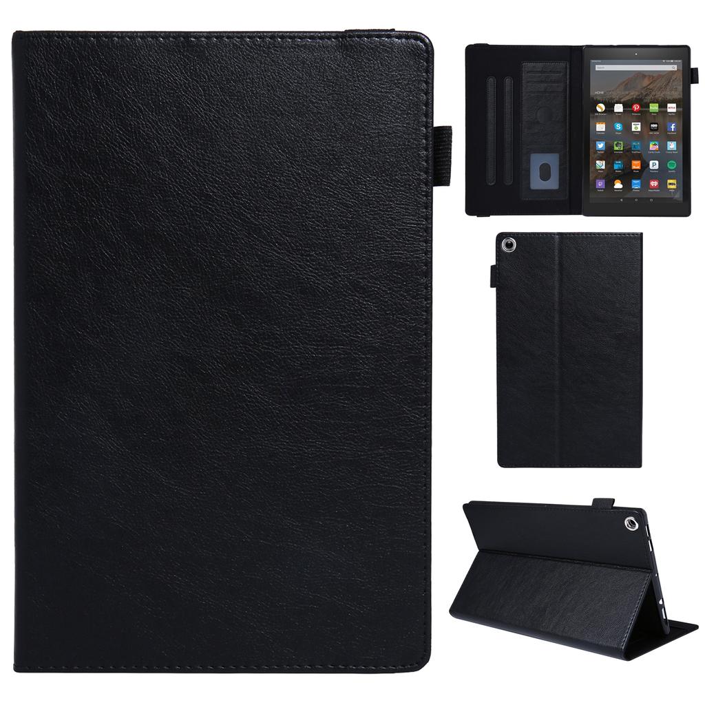 Для Amazon Fire HD 10 (2015)/(2019)/(2017) Чехол-книжка из кожи для планшета с отделениями для карт, противоударный