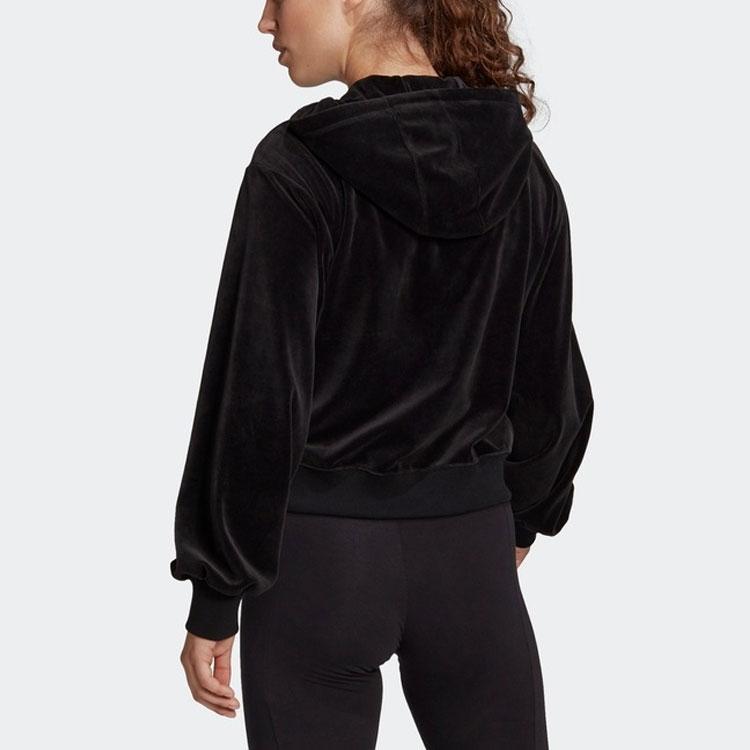 adidas Женская велюровая толстовка на молнии Черная H25101