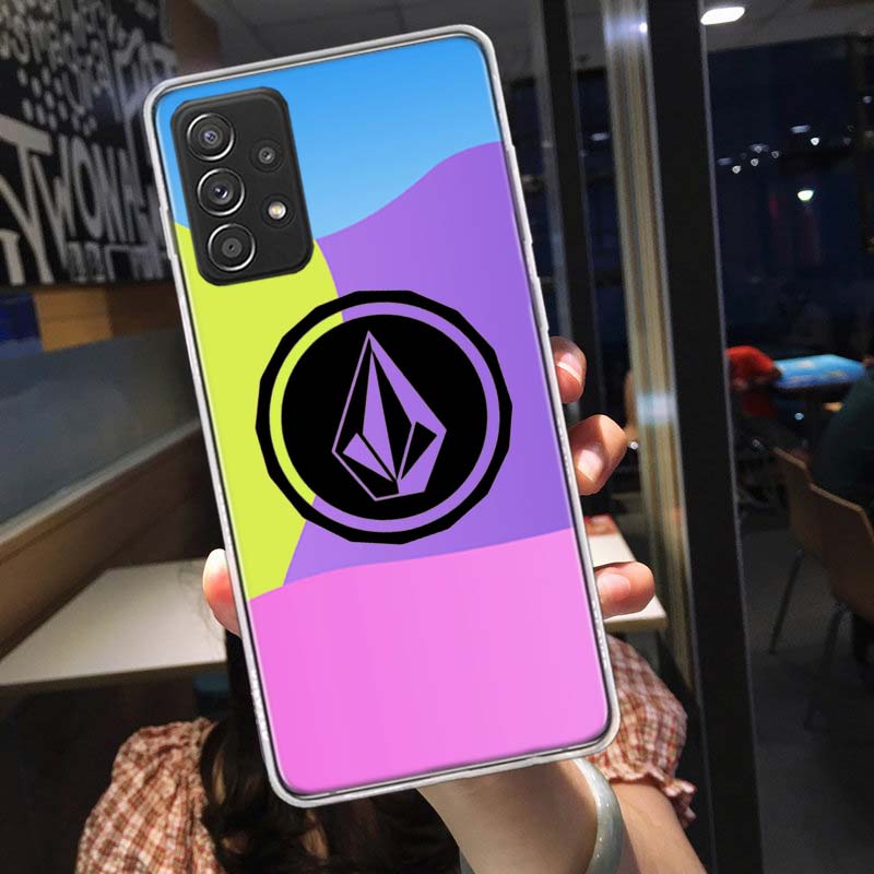 Чехол для телефона Volcom с логотипом для Samsung A54 A57 A37 A17 A14 A15 A12 A24 A34 A55 A35 A25 A52S A07 A05S A04S A22 A32 A72 Galaxy Note 20
