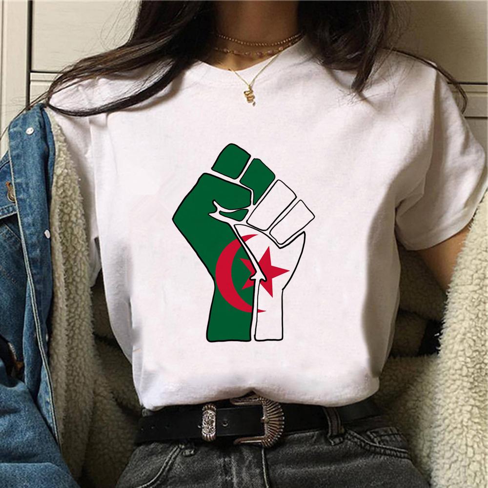 Algeria Cross Flag Shirt Algeria Crewneck Shirt Algeria Travel Gift Unisex Harajuku Print T-shirt Algiers Tee Algeria Shirt