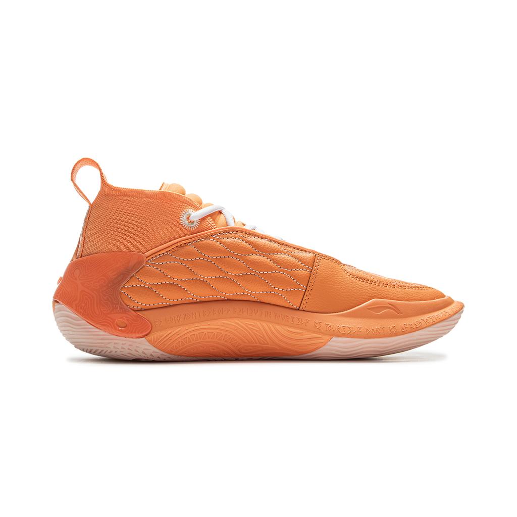 Li Ning Wow11 Амортизирующие Легкие Упругие Средневысокие Баскетбольные Кроссовки Мужские Облачный Сатин Оранжевый ABAU049-8