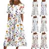 Summer Dress For Women Casual Printed Short-Sleeve Beach Swing Dress