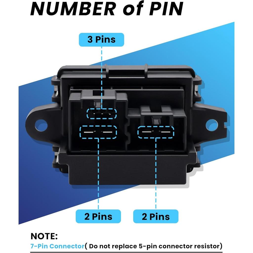 Blower Motor Resistor for Select 2007-2013 Chevy Silverado Tahoe Equinox/GMC Sierra Yukon/Buick/Cadillac/Dodge/Chrysler Replace #15141283 13598134