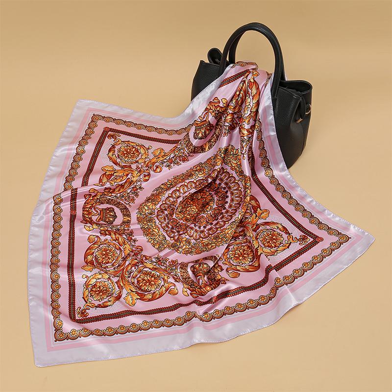 90x90cm Square Scarf for Women Head Shawls and Wraps Luxury Print Neck Scarves Hijab Bandana