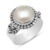 Кольцо из стерлингового серебра 925 пробы с жемчугом круглой формы 10X10 мм, широкое бисерное кольцо для женщин и девочек