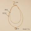 Simple peach heart necklace retro double-layer necklace accessories spot