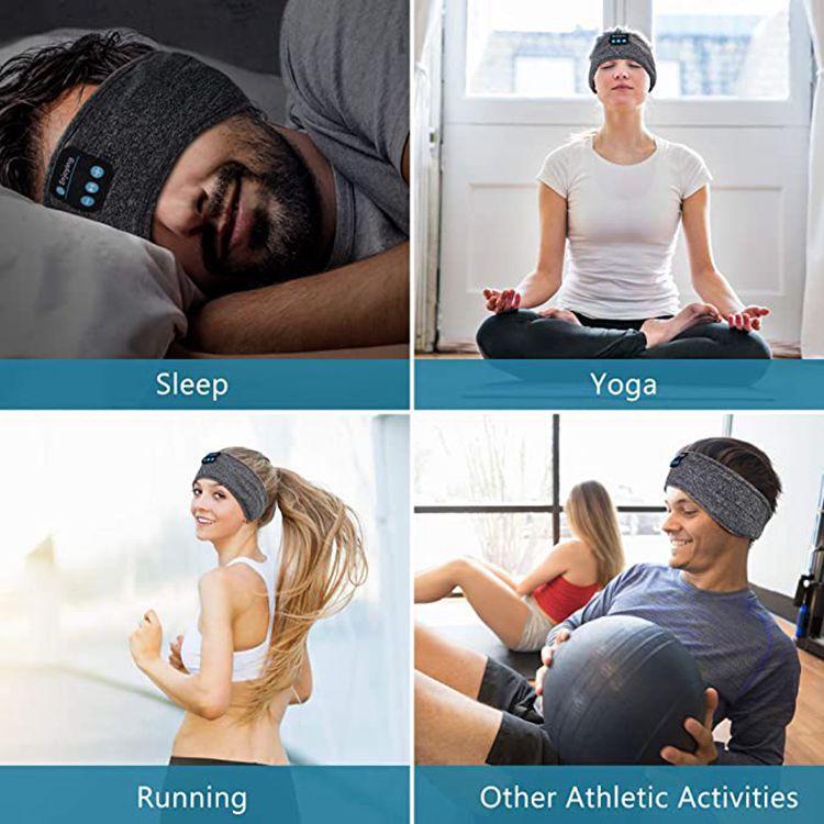 Спортивная повязка на голову Bluetooth: Впитывающая пот, дышащая, быстросохнущая музыкальная повязка на голову для йоги, фитнеса, бега и звонков.