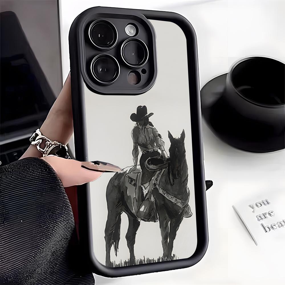Cool Girl Riding A Horse Phone Case For IPhone 17 Pro Max 16 15 14 Pro Max IPhone 13 Pro Max 11 Plus Silicone Cover