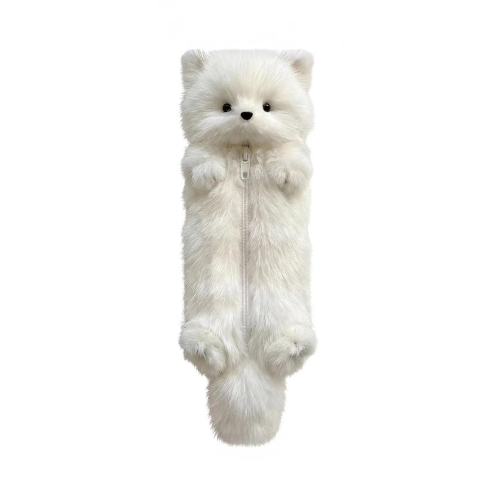 Zipper Closure Cartoon Plush Pencil Pouch Cute Personalized Stationery Buggy Bag  School Supplies