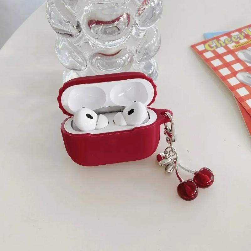 3D чехол-сердечко с вишней для наушников Airpods 4 3 1 или 2, силиконовый чехол-кожух для AirPods Pro 2 и чехлы Pro с