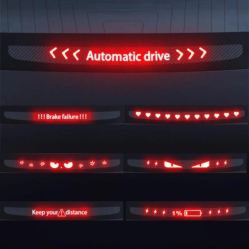 Принимаем индивидуальные наклейки для Tesla Model 3 Y Car High Mounted Brake Acrylic Projection Board Top Tail Light Emblem Halloween