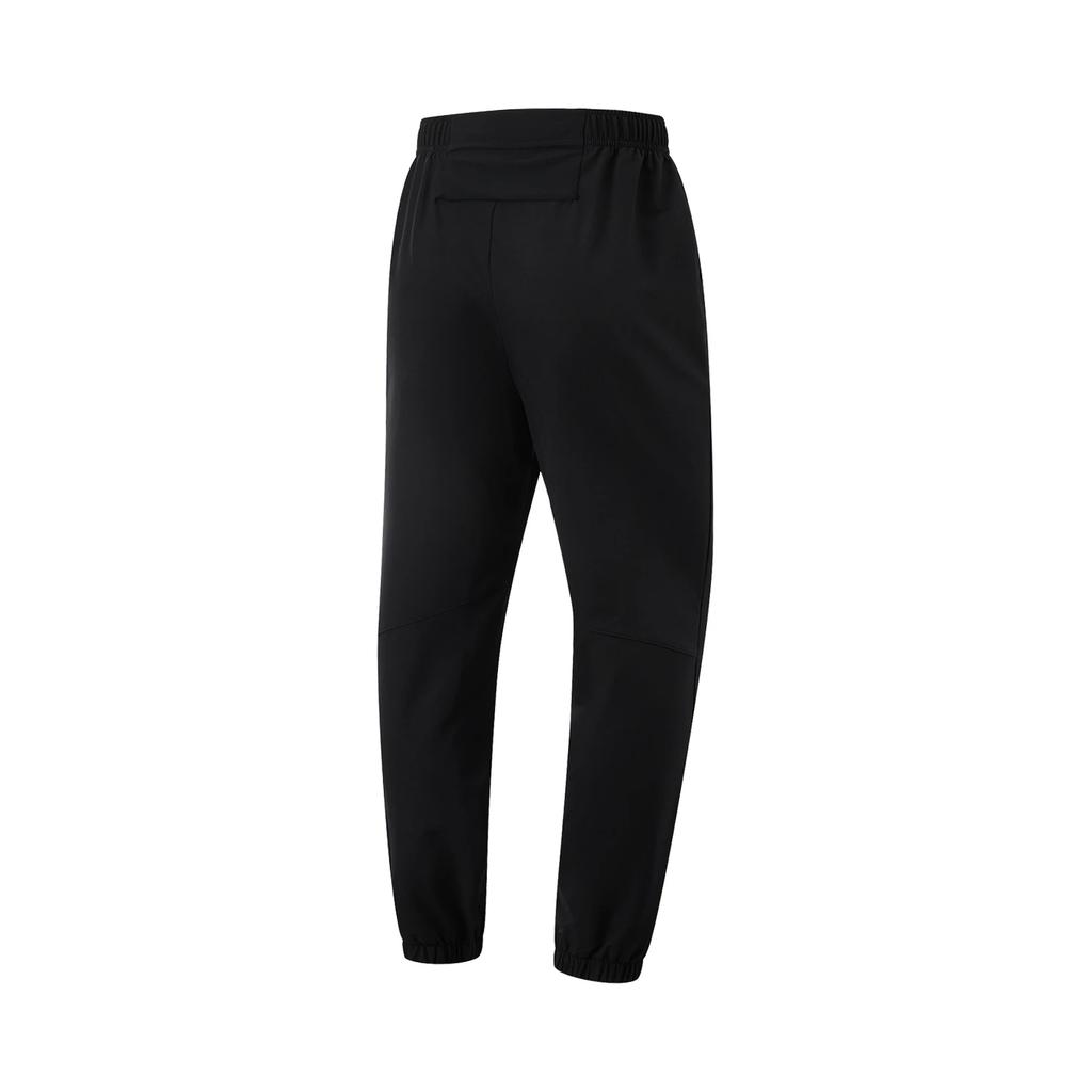 Li Ning Running Series однотонные, со средней посадкой, удобные, дышащие, универсальные, с манжетами, спортивные длинные брюки для мужчин, черные AYKU175-1
