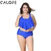 Calofe Sexy Ruffle Bikini Set Large Size For Chubby High Waist Women With Luxurious Fit