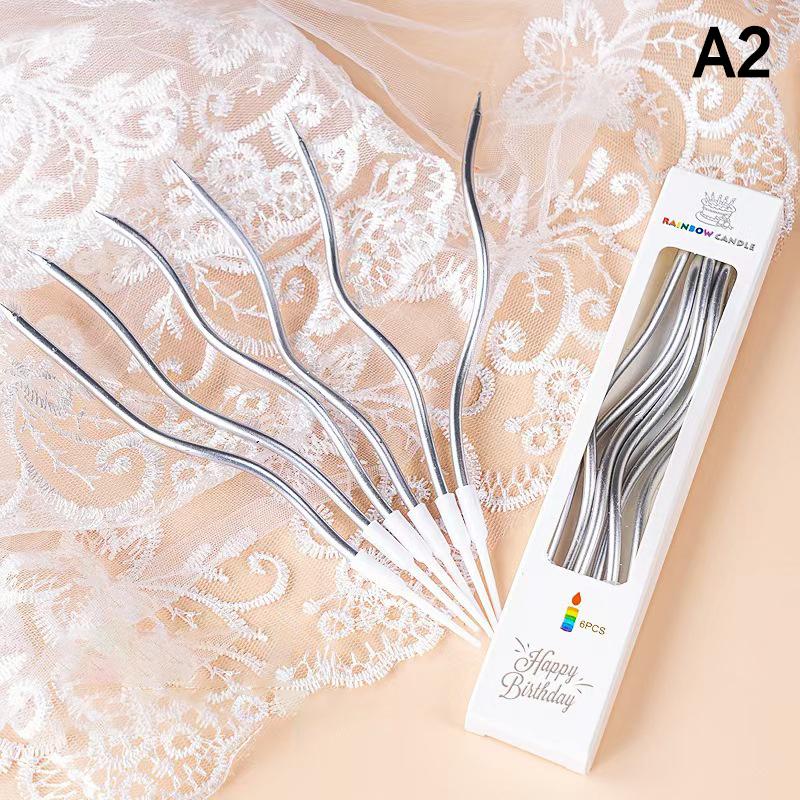 2 шт. Изогнутые свечи для торта День рождения Детский праздник Раскрытие пола Украшение для кексов Свечи Топперы Свадебная вечеринка Декоративные