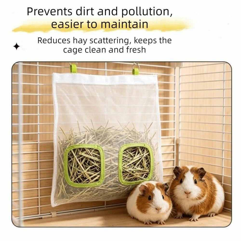 Leak-Proof Rabbit Hay Bag Large Capacity Pet Feeding Bag Hay Pouch Hanging Hay Feeder Indoor