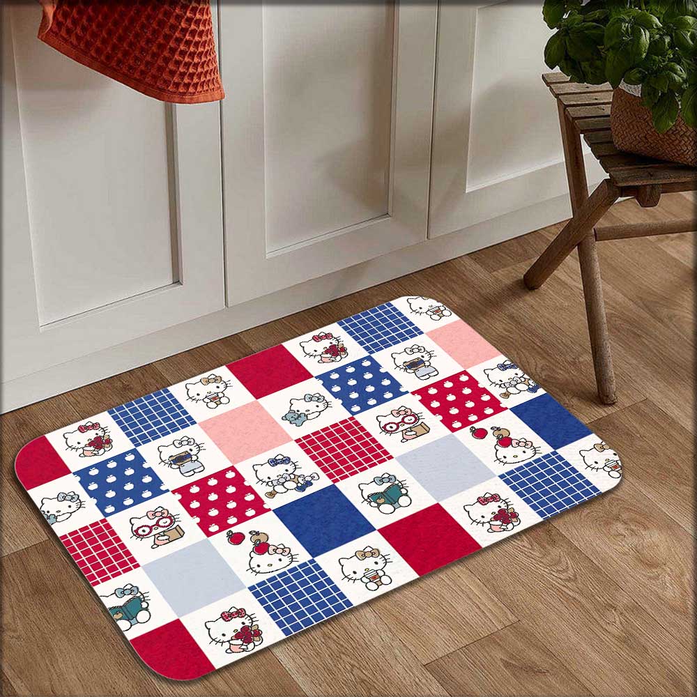Kawaii Kitty Cartoon Carpet in the Living Room Mats Bathroom Mat Modern Home Decor Washable Non-slip Kitchen Rug Floor Carpets