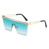 New sunglasses one-piece lenses, sunglasses European and American square couple models, integrated large-frame glasses for women