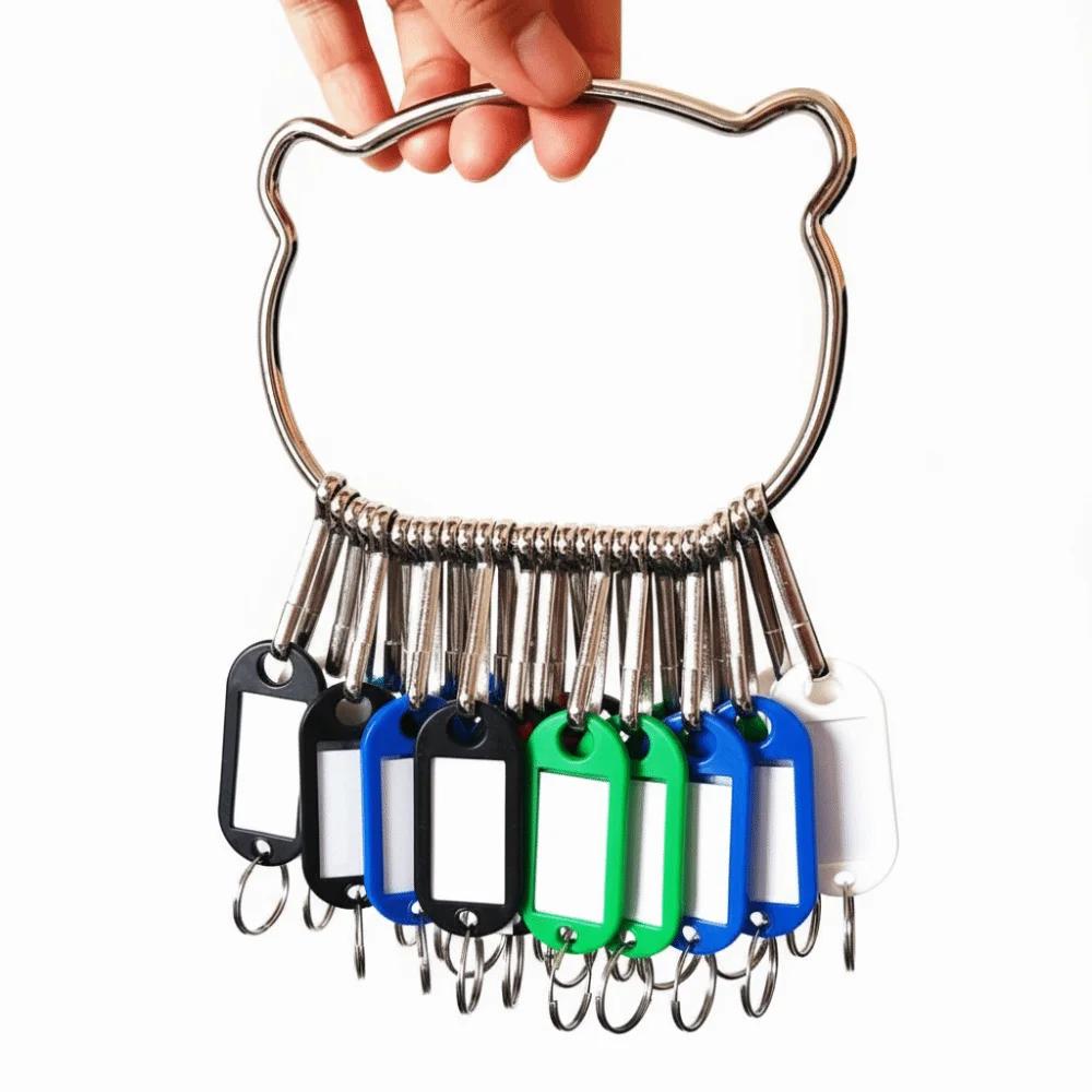 16/26/36 Pieces With Number Plates Key Ring Transparent Window Plastic Key Tags Metal Split Rings Key Chains Key Classification