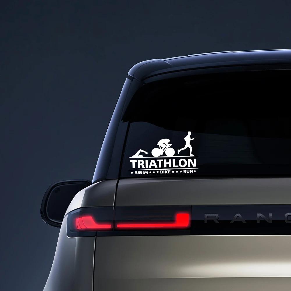 Car Sticker Triathlon Swim Bike Run Athlete Sport Trunk Vinyl Decal Motorcycles Auto DIY Exterior Decoration Sticker Accessories