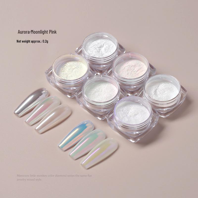 Пудра для зеркального маникюра Hailey's Moonlight Iridescent Fairy Pink