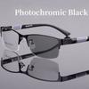 Smart Photochromic Near Sight Sun Glasses For Business Women Men Retro Metal Half Frame Myopia Eyewear Anti-Uv Minus Goggles