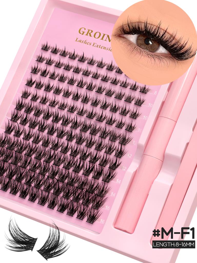 Xiaomi GROINNEYA Cluster Lashes Kit Fluffy Individual Lashes Lash Bond & Seal Faux Mink Lashes Eyelash Extension DIY at Home