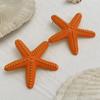 Boho Colorful Metal Big Starfish Pendant Necklace Earrings For Women Summer Y2K Jewelry Gift