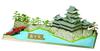 Doyusha 1/350 Japanese Castle Standard Matsumoto Castle Plastic Model S-24 Molded Color
