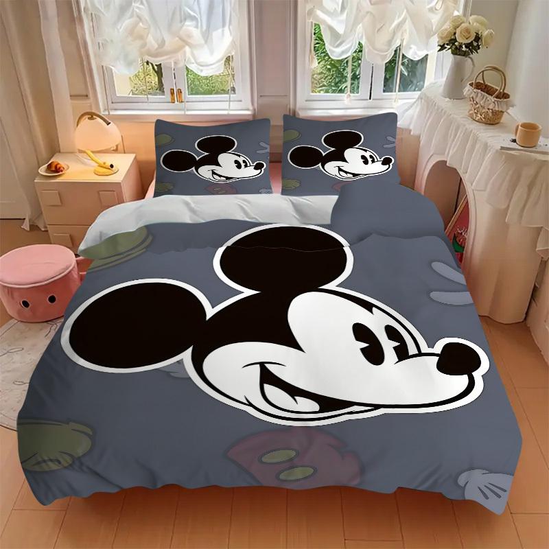 3pcs set Mickey Mouse1pc of quilt cover+2pcs of pillowcase, no core, print bedding, All Seasons Bedroom Setting022