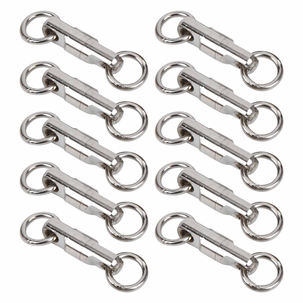 10 Pcs 3.5mm Ball Bearing Rotate Connector Stainless Steel Fishing Ball Bearing Rotate Connector for Fishing