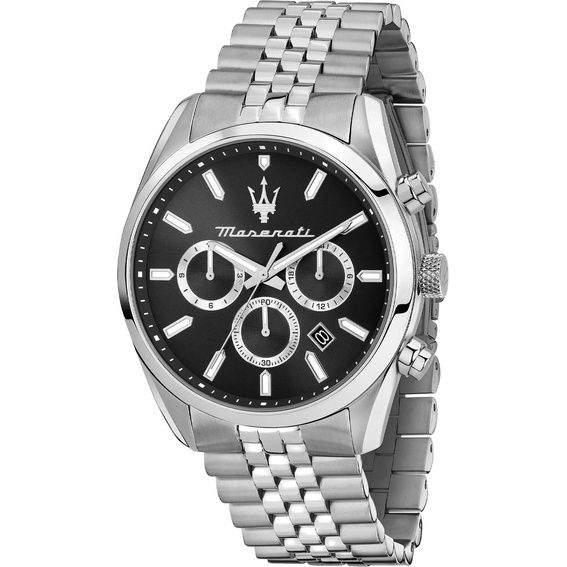 Maserati Мужские часы Tissot Attrazione Chronograph из нержавеющей стали с черным циферблатом, кварцевые, R8853151022