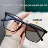 Finished Ladies Square Photochromic Myopia Glasses Luxury Women Men'S Short Sight Eyeglasses Optical Prescription Minus Eyewear