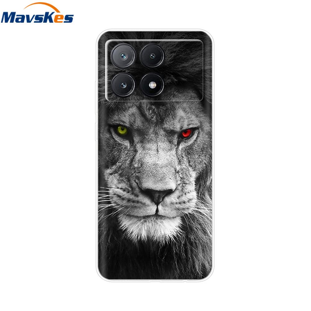 Чехол для мобильного телефона Для Poco X6 Pro Чехол-крышка Милые Прозрачные Мягкие Силиконовые Чехлы Для Poco X6 Pro Чехол PocoX6 Pro Задняя Крышка Fundas