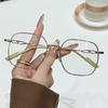 Photochromic Retro Gold-Rimmed Myopia Glasses Large Square Frame Anti-Blue Light Luxury Brand Designer Popular Metal Eyeglasses