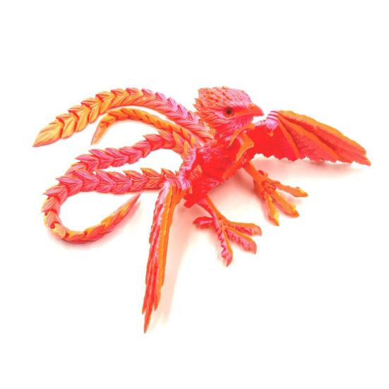 3D Printed Phoenix Ornament Articulated Phoenix Fidget Toy Flexible Phoenix Bird Toy Animal Centerpiece for Stress Relief Desk Display