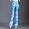 Женские клетчатые эластичные расклешенные брюки 2025 - Стройнящие, универсальные, с эластичным поясом, облегающего силуэта для лета
