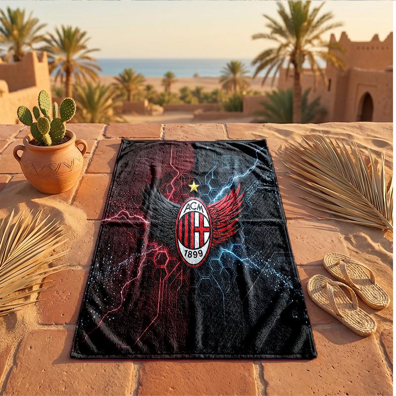Пляжное полотенце из микрофибры с принтом AC Milan, быстросохнущее, впитывающее, большого размера, для пляжа, плавания, путешествий