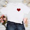 Fashion Women Love Heart Print T Shirt Funny Casual O-Neck Short Sleeves T-Shirt Summer Female Tee Shirt