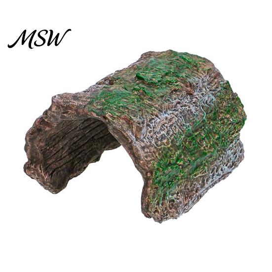 Gecko Tank Accessories Reptile Hideout Cave, Tree Trunk Lizard Realistic Arched Mossy Bark Hideaway for Spiders Tortoises Terrarium Decoration