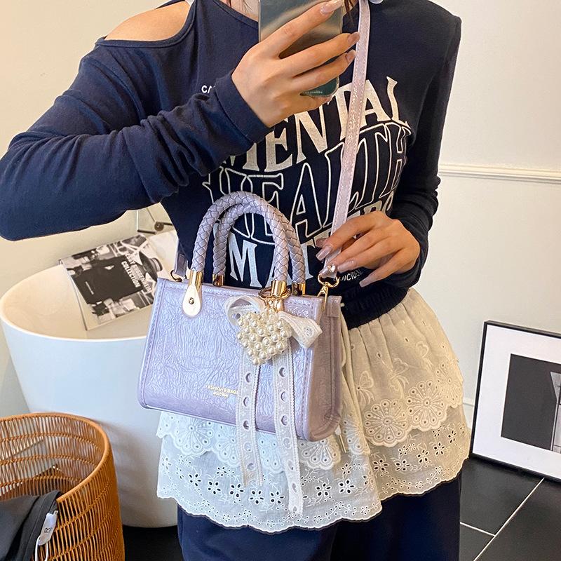 Модная Универсальная Портативная Маленькая Квадратная Сумка Женская Новая Однотонная Сумка Через Плечо Мессенджер