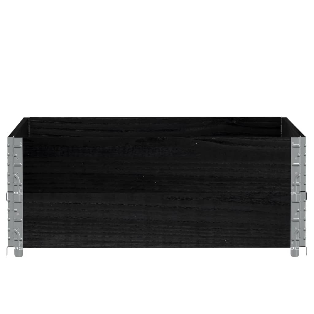 Vidaxl Nadstawki Paletowe, 2 Szt., Czarne, 100X100 Cm, Drewno Sosnowe