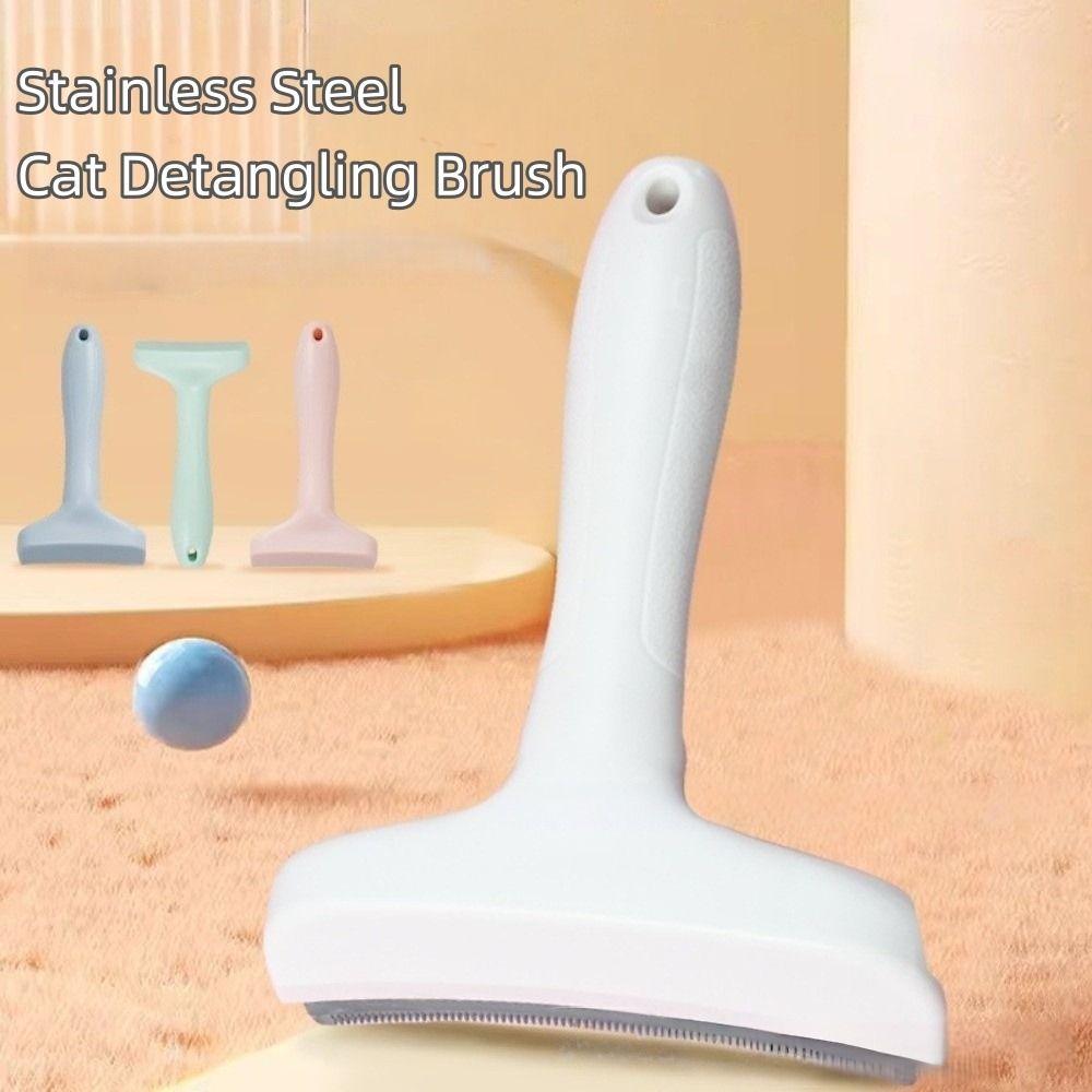 Нержавеющая Сталь Зубья Кошка Распутывающая Щетка Изогнутая Головка Эргономичная Ручка Собака Расчесывающая Расческа Анти-Колтун Питомцы Уход Товары