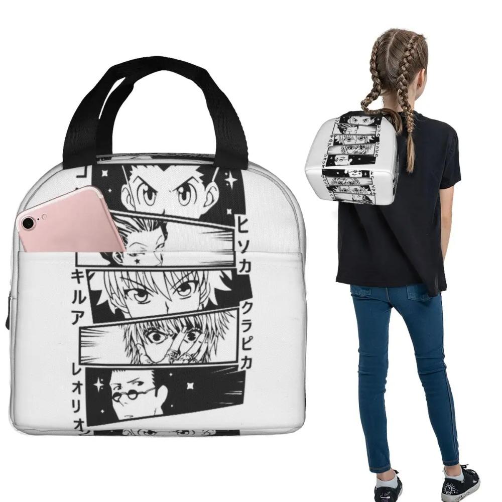 Hunter X Hunter Anime Insulated Lunch Bag for Women Kids Leakproof Food Boxes Thermal Lunch Box Tote
