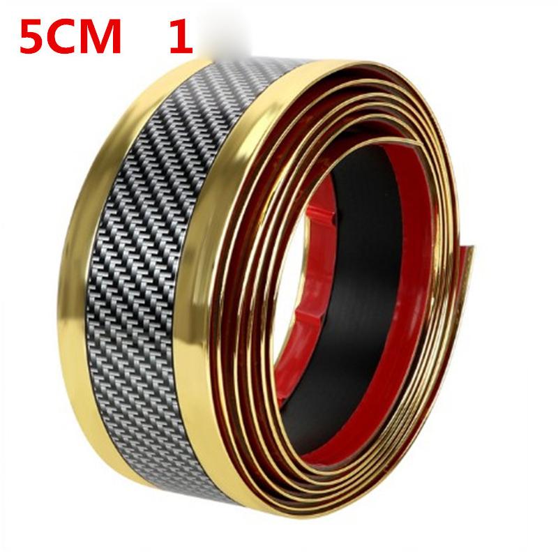 Automobile Door Strip 3PC Bumper Carbon Fiber Pattern Universal Modification Pedal Anti-Collision Door Edge Protector Sticker Anti-Stepping Trim